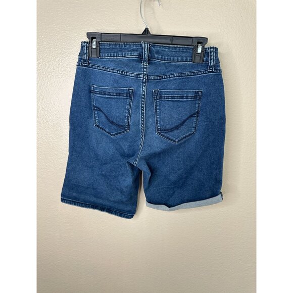 Croft & Barrow Womens Blue Bermuda 4 Shorts cuffed button zipper cotton - Picture 7 of 8